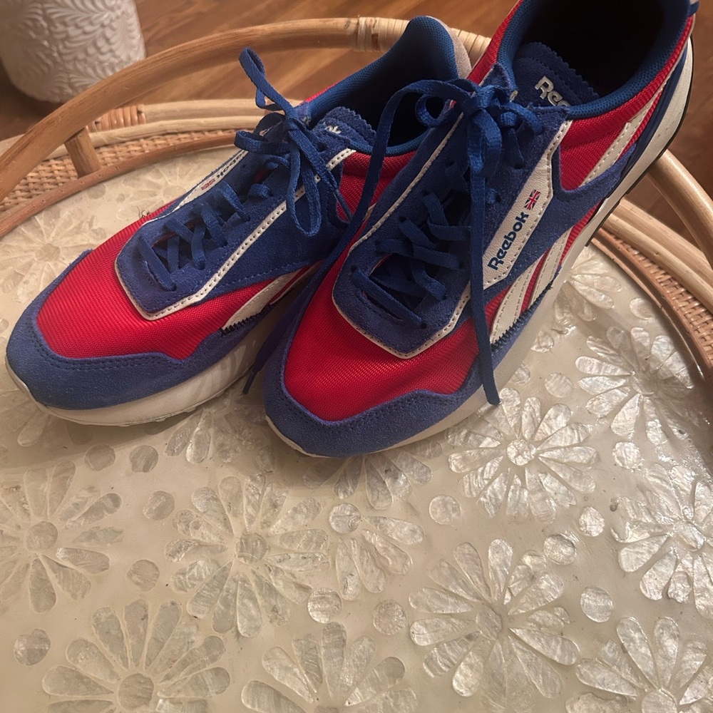 Reebok Men's Bold Red and Blue Sneakers